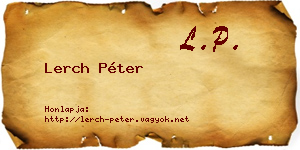Lerch Péter névjegykártya
